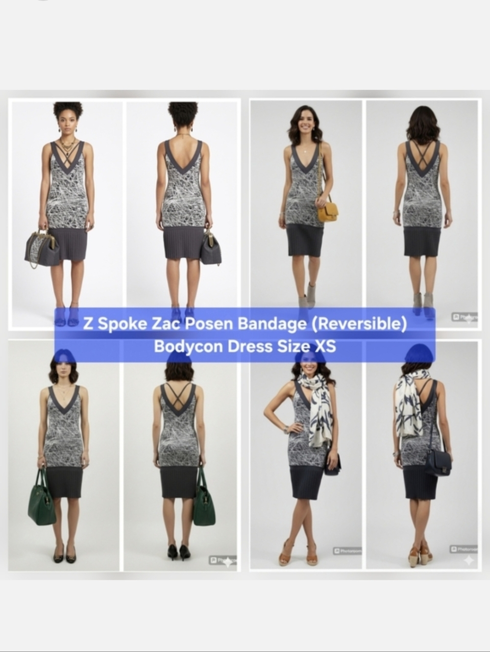 Z Spoke Zac Posen Bandage Bodycon Dress (Reversible) Size XS